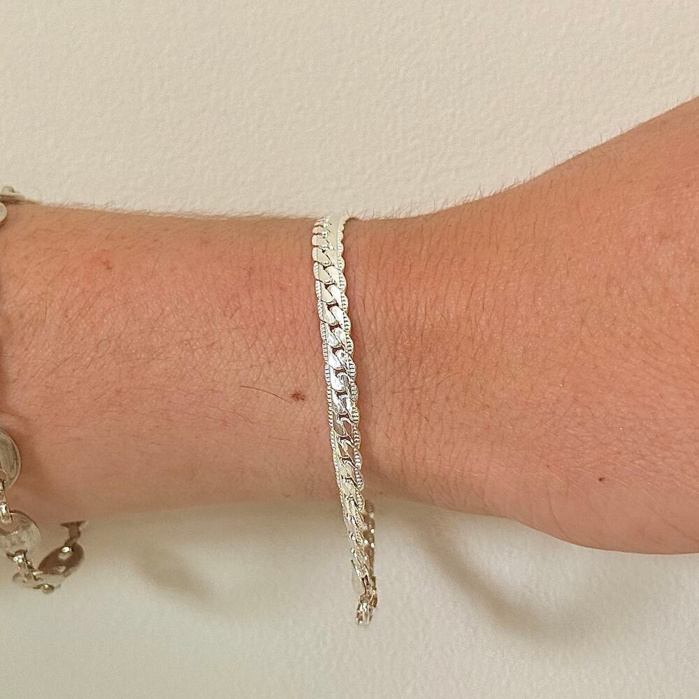 Y2K Sterling Silver 925 Snake Chain Bracelet 8 Inch Unisex Stainless Steel - Picture 7 of 8